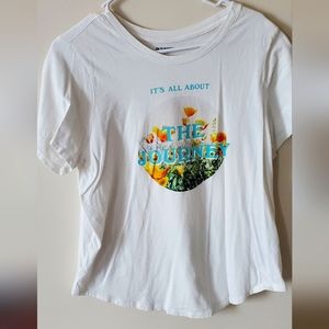 Womens size L T-Shirt. It's all about the journey!
